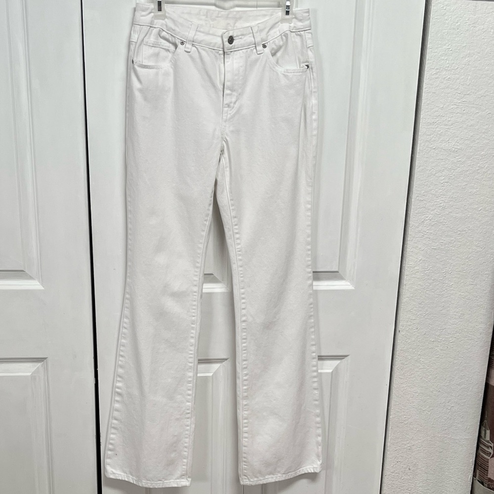 Jeanology Collection Elegant White Flare Women's Jeans Size 8 Tall